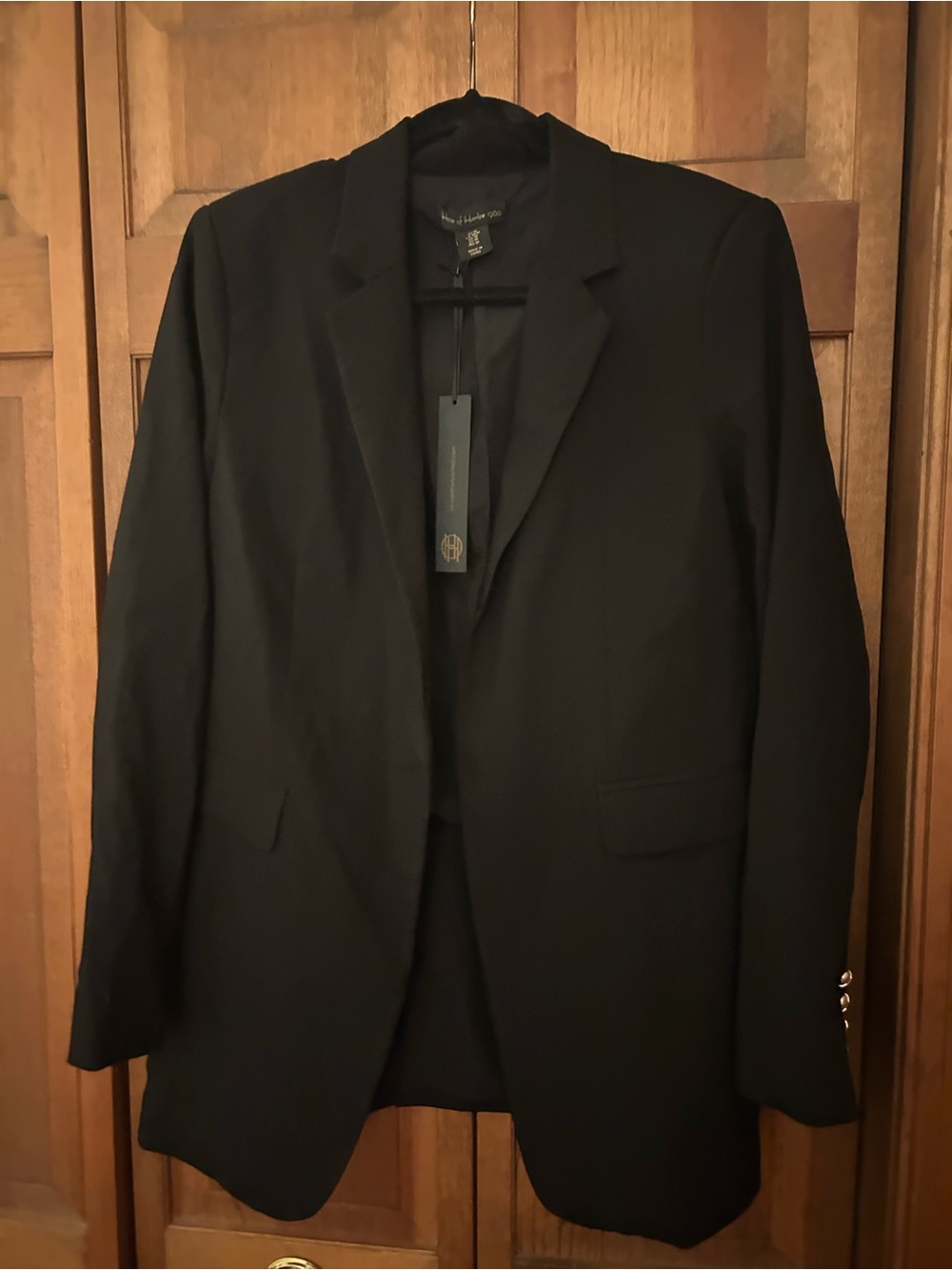 House of Harlow 1960 M Classic Preppy Black Minimalist Oversized Blazer - NWT
